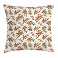 thumbnail image 1 of Rowan Throw Pillow Cushion Cover, Botanical Foliage Nature Pattern with Berries on Soft Pink Dots, Decorative Square Accent Pillow Case, 18 X 18 Inches, Dark Green Orange Light Pink, by Ambesonne, 1 of 2