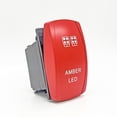 thumbnail image 2 of OZ-USA AMBER LED Laser-etched Red Plate On/Off Rocker Switch 4-Pin for UTV Polaris RZR XP Can-Am YXZ Trucks RV Marine Vessels, 2 of 5