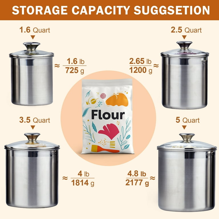 Free Shipping! Cooks Standard Stainless Steel Food Canister Set 4