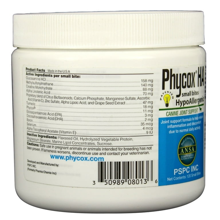 Phycox 120 Count Hypoallergenic Small Bites for Pets