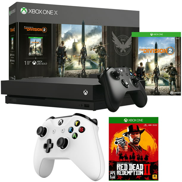 curb One sentence married Microsoft Xbox One X Bundle 1 TB Console with Tom Clancy's The Division 2  (CYV-00255) + Red Dead Redemption 2 For Xbox One & Xbox Wireless Controller  White - Walmart.com