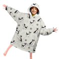 thumbnail image 4 of Jack Russell Terrier and Dog Paw Print Lamb Fleece Blanket Hoodies for Teens ,Teens Oversize Sherpa Wearable Hooded Blanket Sweatshirt with Super Pockets, 4 of 6
