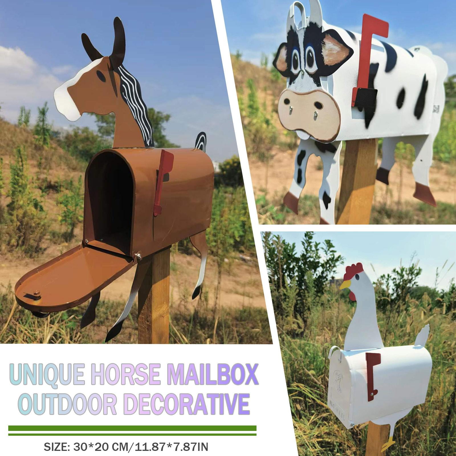 Blarkrus ique Horse Mailbox Outdoor Dective Letter Post Metal Box| Mail New O3