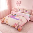 thumbnail image 2 of meiyoeat Personalized Initial E Bedding,Vintage Botanical Flowers Duvet Cover Full For Girl,Pink Reversible,3pcs,1 Duvet Cover and 2 Pillowcases, 2 of 6
