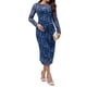 thumbnail image 1 of INSPIRE CHIC Vestido de Maternidad de 2 Piezas para Mujeres con Malla y Costura Lateral Fruncida, Vestido de Cóctel para Invitadas de Boda, Vestidos de Embarazo L Azul Floral, 1 of 6