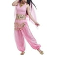 thumbnail image 2 of BellyLady Belly Dance Hip Scarf 158 Gold Coins Dance Skirt-Pink, 2 of 6