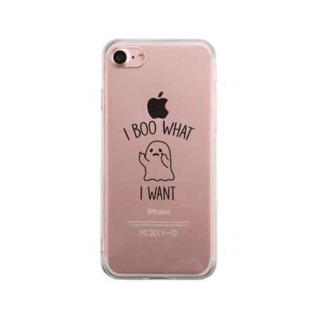 - I Boo What I Want Ghost Clear Phone Case