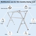 thumbnail image 2 of Sillars Tendedero De Ropa Tendedero De Ropa De 79 Pulgadas Tendedero De Ropa Plegable Y Plegable De Acero Inoxidable Resistente Con Ganchos A Prueba De Viento Para Interiores Y Exteriores, 2 of 5