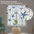 thumbnail image 3 of Starfish Kitchen Curtains Coastal Nautical Window Curtains Valance and Tier Set 36 Inch, Navy Blue Turquoise Sea Rod Pocket Short Tier Curtain, Summer Small Curtains for Kitchen Decor, 3 of 6