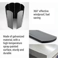 thumbnail image 3 of Folding Stove Windscreen 8 Plates Galvanized Camping Cooker Stove Windshield with Storage Bag, 3 of 5