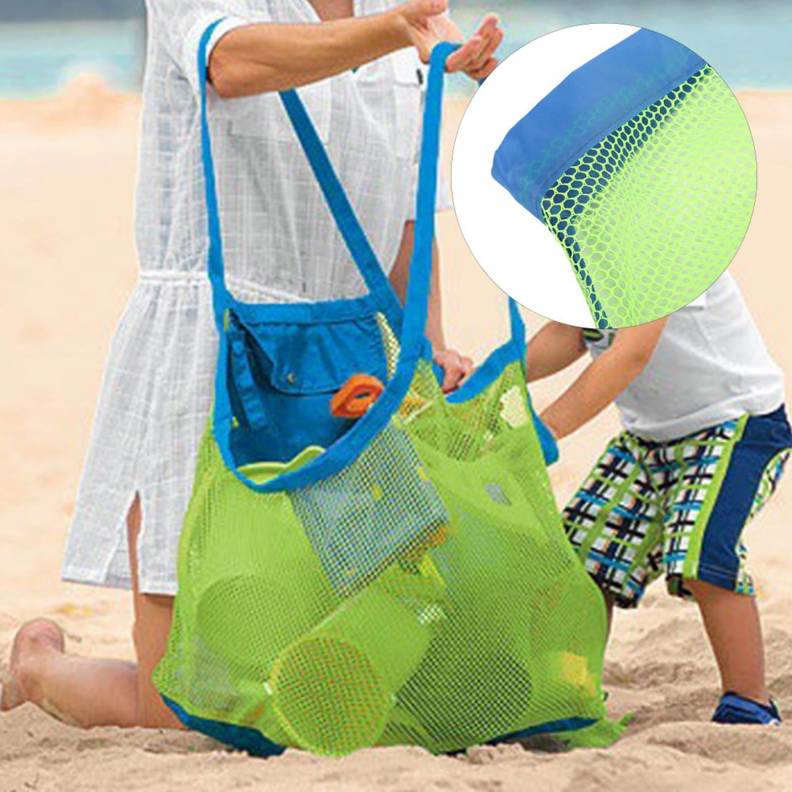 Tbest Beach Mesh Bag Hard To Snap Sandbeach Bag For Hold All Children s Toys Towels Taking On Family Holiday