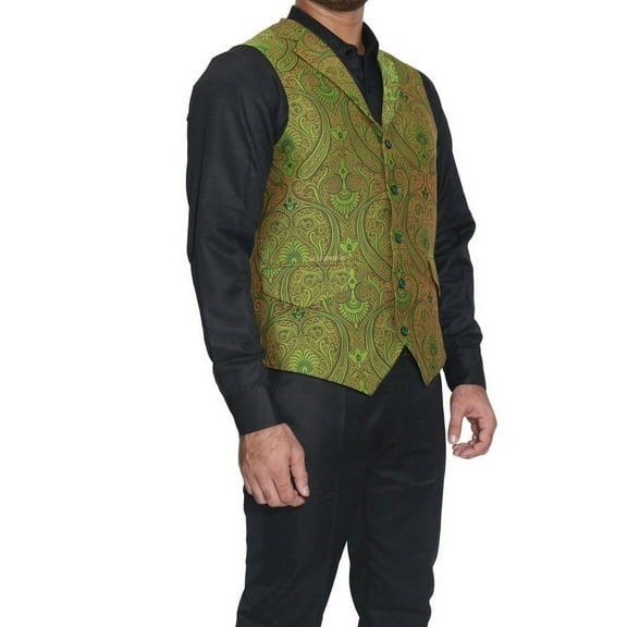 Luxe Jacquard Nehru Jacket for Men - Designer Formal Party Wear, Stylish Indian Wedding Vest Coat, XS to XXXL - Premium Men's Traditional & Designer Vest Coat/Jacket