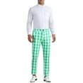 thumbnail image 2 of INSPIRE CHIC Plaid Pants for Men's Regular Fit Flat Front Business Contrast Color Trousers, 2 of 6