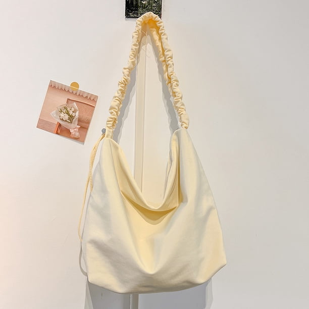 Bolsa de Bola de masa Hervida Likrtyny Mujer Suave Simple Hobo Ocio Al Aire Libre beige