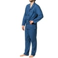thumbnail image 6 of Hanes Men's Pajamas Cotton X-Temp Long Sleeve Shirt & Pants Knit Pjs Lounge Set - Blue Yonder (Medium), 6 of 7