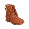 thumbnail image 1 of New Girl Little Angel Gianna-918Ev Leatherette Round Toe Lace Up Lug Sole Bootie, 1 of 5