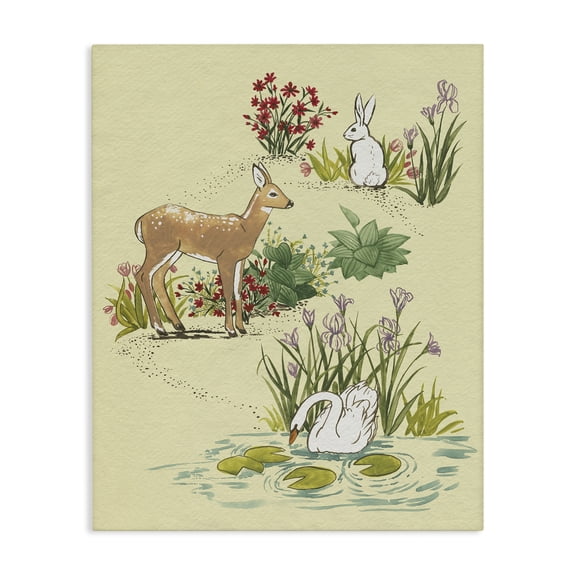 Stupell Industries Rustic Lodge Peaceful Spring Animals Canvas Art, 16 x 20, by Grace Popp