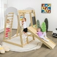 thumbnail image 2 of Costway Indoor Playground Climbing Gym Kids Wooden 8 in 1 Climber Playset  for Children, 2 of 10
