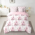 thumbnail image 2 of Erosebridal Princess Castle Bed in a Bag Queen Size,Cute Cherry Heart Bed Set,Pink Bowknot Bedding Queen Size,Super Cozy Room Decoration Reversible,7pcs, 2 of 6