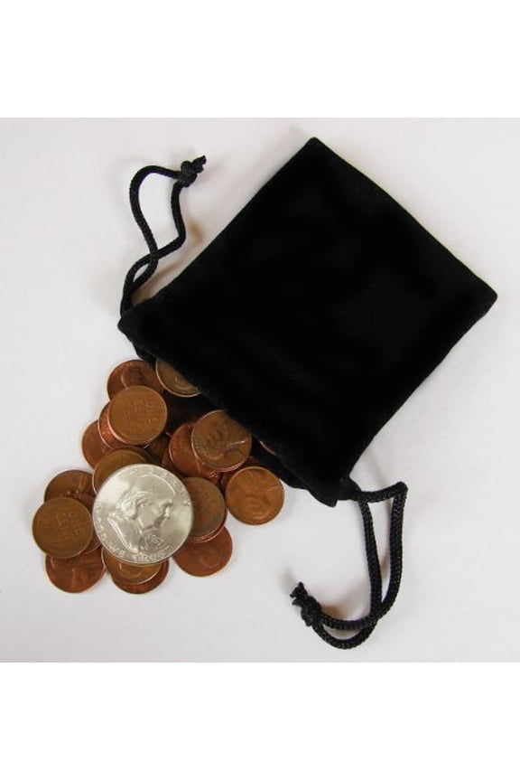 Bag of Fifty Various Coins With Silver Half Dollar