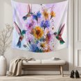 thumbnail image 5 of Pink Purple Hummingbird Tapestry for Bedroom Wall Hanging Tapestry, Spring Oil Painting Sunflowers Ceiling Backdrop Tapestries Poster Blanket Wall Decor for Teens Room Living Room Dorm 59" x 79", 5 of 8