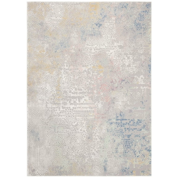 SAFAVIEH Meadow Rebeca Abstract Runner Rug, Grey/Gold, 2'7" x 8'