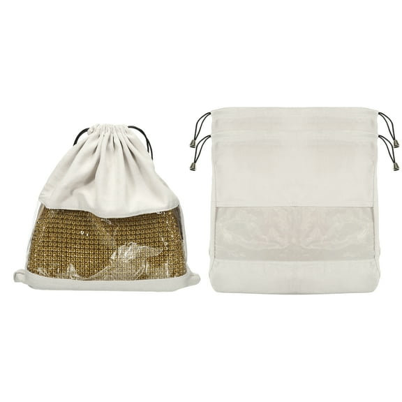 3 Pack Dust Bags for Handbags, 11.42"x11.42" Cotton Drawstring Storage Pouch, Gray