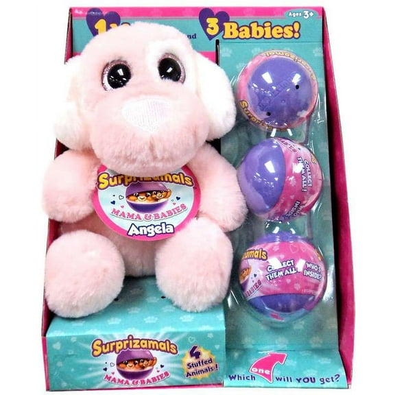 Surprizamals Mama & Baby Angela Mystery Pack Set (Dog Plush & 3 Packs)