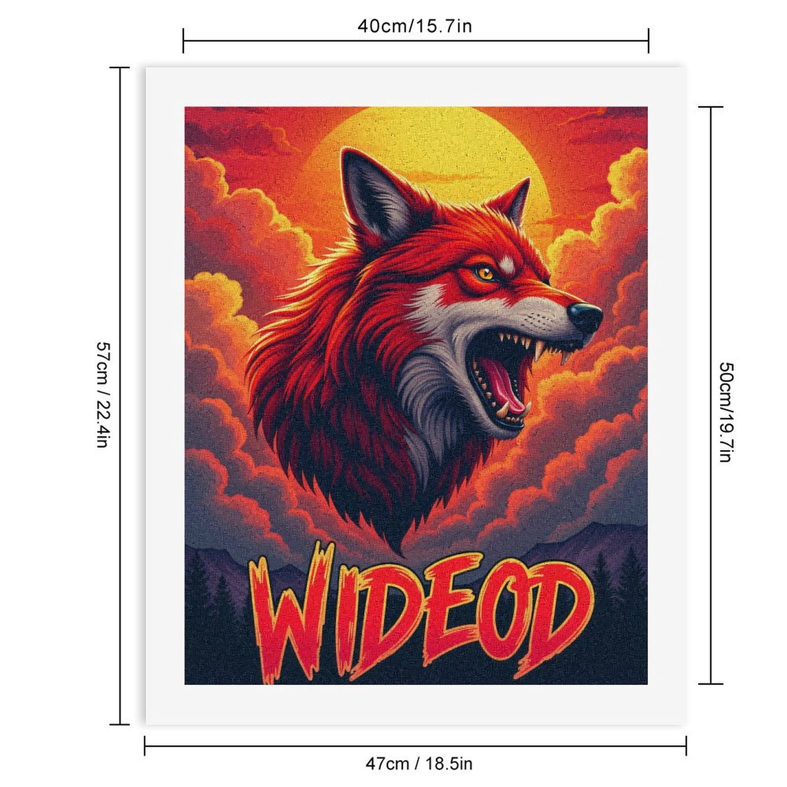Paint By Numbers Kit for Adults Beginner - DIY Wild Sunset Wolf Fierce Art Piece Canvas Painting Kits for Adults, Frameless Paint By Number for Adults for Home Wall Decor 16x20 Inch