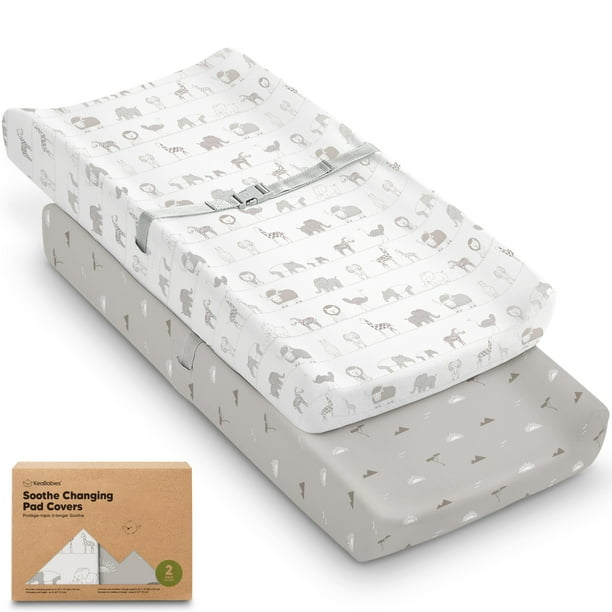 Paquete de 2 fundas orgánicas para cambiadores KeaBabies, 81 x 41 cm