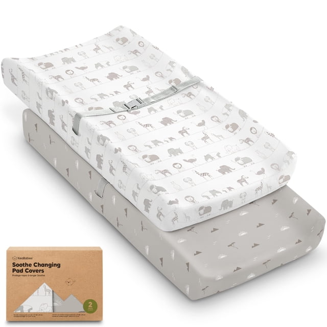 Paquete de 2 fundas orgánicas para cambiadores KeaBabies, 81 x 41 cm