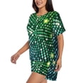 thumbnail image 2 of Rateoe Green Disco Lights Pattern Women's Short-Sleeved Pajama Set - 2 Piece Soft and Lightweight Sleepwear Set-XX-Large, 2 of 7