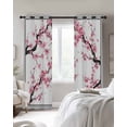 thumbnail image 3 of Spring Pink Flowers Blackout Curtains 54 Inches Long, Botanical Peach Blossoms Floral Thermal Insulated Black Out Curtains, Darkening Window Curtain Drapes for Bedroom Living Room 52"x54" 2 Panels, 3 of 9