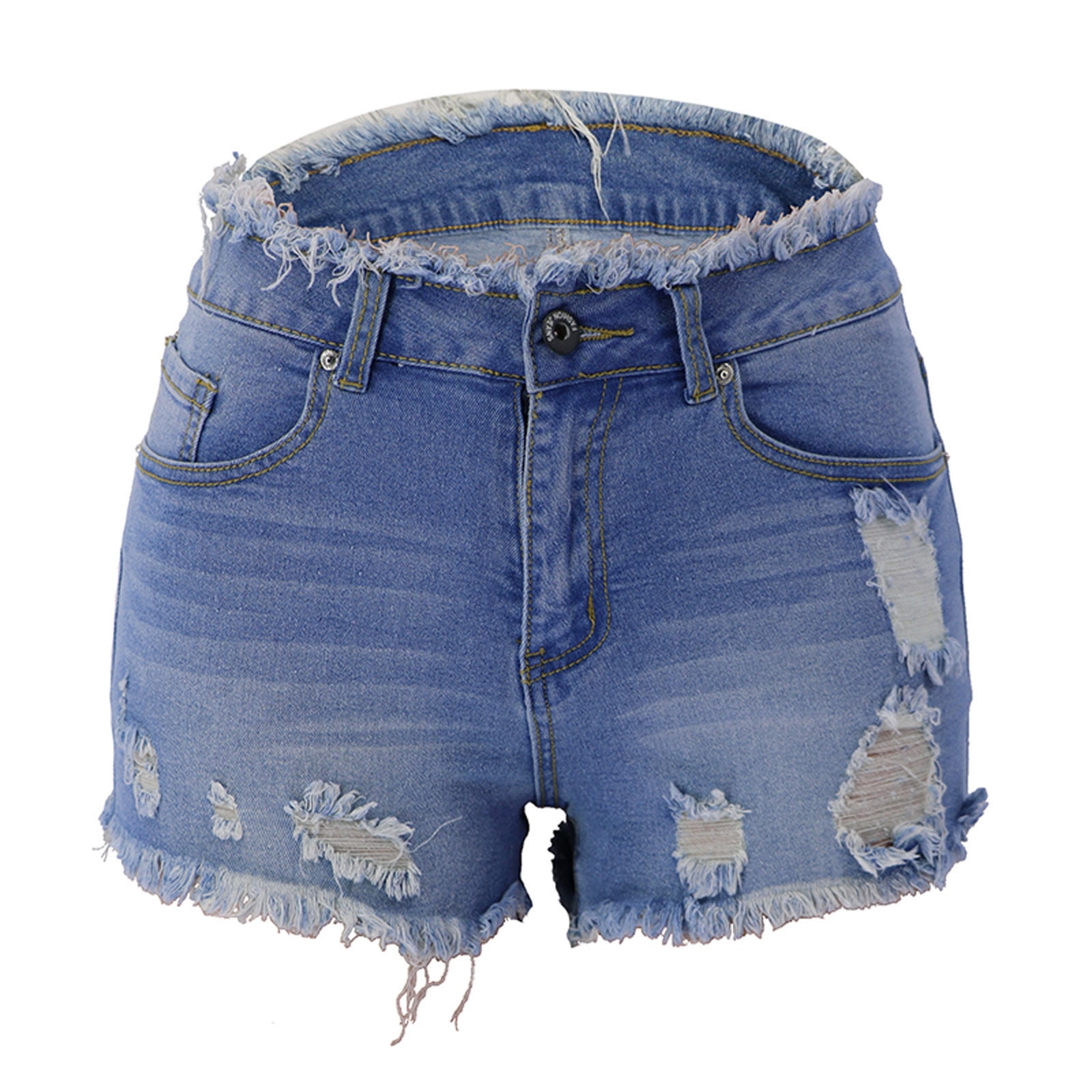 SELONE Jean Shorts Womens Curvy Jeans for Women With Pockets Shorts Denim Ripped Casual Stretchy Fashion Solid Jeans Pants Female Hole Bottom for