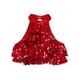 thumbnail image 3 of Zaldita Kids Girls Halter Shiny Sequins Metallic Jazz Latin Cha Cha Dance Crop Tops Performance Competition Dancewear Red 16, 3 of 6