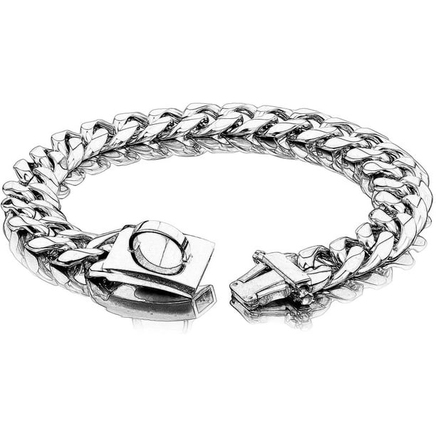 18k Gold Silver Black Luxury Pet Cuban Link Dog Collar, Charm