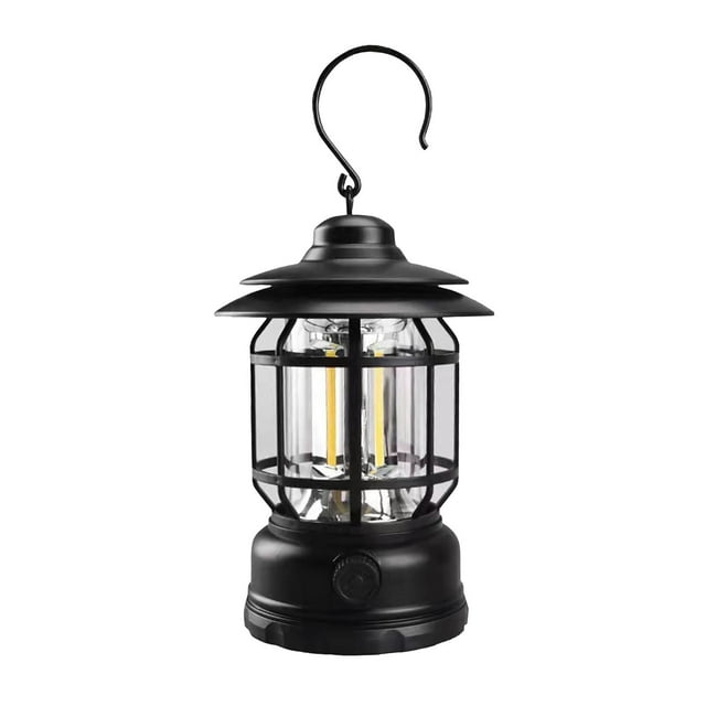 Xuyuer Portable Rechargeable Camping Lantern Vintage Style LED Lantern with Handle, Black,Ultra Lightweight GearCamping Gear For Travel Friendly Camping Accessories
