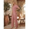 thumbnail image 4 of Conjunto 2 Piezas Casual Chic para Mujer, Blusa de Manga Corta y Pantalón Cómodo, Estilo Elegante y Sofisticado para Mujer, 4 of 5