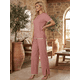 thumbnail image 4 of Conjunto 2 Piezas Casual Chic para Mujer, Blusa de Manga Corta y Pantalón Cómodo, Estilo Elegante y Sofisticado para Mujer, 4 of 5