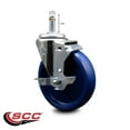 thumbnail image 2 of 5 Inch Solid Poly Wheel Swivel 7/16 Inch Grip Ring Stem Caster with Brake, 2 of 2