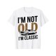 thumbnail image 1 of Camiseta para hombre con estampado "No soy viejo, soy clásico". Algodón suave, cuello redondo informal, manga corta, estampado de coches clásicos. Resistente y transpirable, ideal para uso informal., 1 of 6
