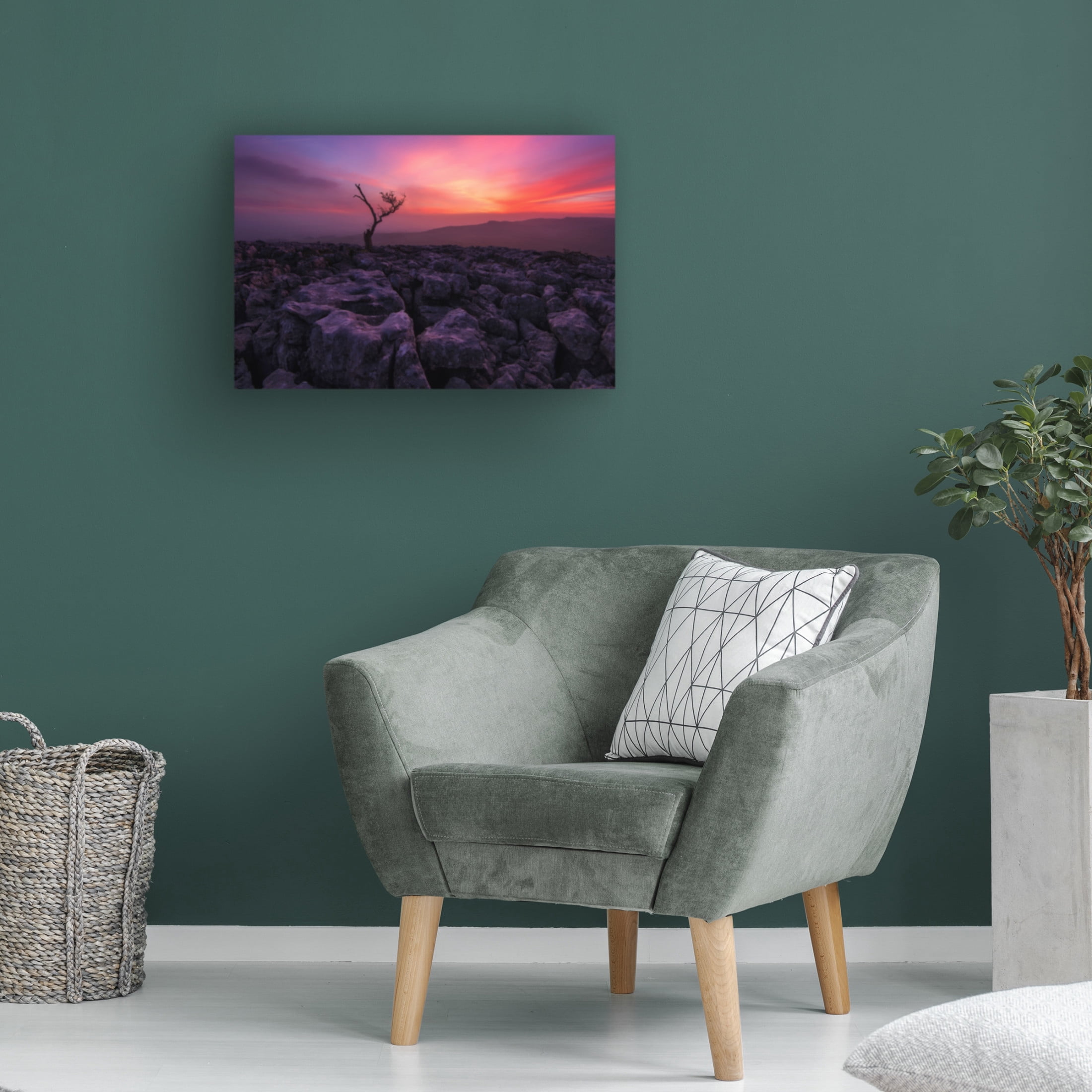Canvas Wall Art - Adrian B?aszczyk 'Twisleton Scar Glow' Wall Art for Living Room, Bedroom, or Office D?cor by Trademark Fine Art - 19 x 12 Inches