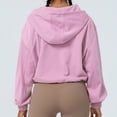 thumbnail image 5 of Wyongtao Hoodie Jackets for Women 1/2 Zip Crop Top Lightweight Stand Collar Sports Loose Yoga Sweatshirts,Pink XXL, 5 of 7