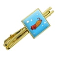 thumbnail image 1 of Wiener Hot Dog Dachshund Cartoon Square Tie Bar Clip Clasp Tack- Silver or Gold, 1 of 5