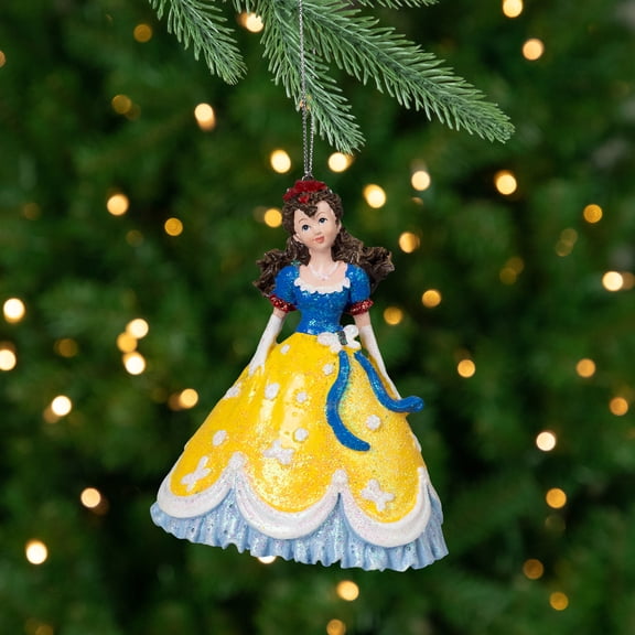 Kurt Adler Pretty as a Princess Glittered Christmas Ornament - 4" - Blue and Yellow