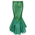 thumbnail image 4 of TiaoBug Women's Shiny Sequins Mermaid Tail Skirt Halloween Costume Dress, 4 of 7