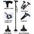 thumbnail image 6 of Shorter Cane | Adjustable from 27-32 inches | Self Standing | 4 Rubber Feet | LED Light | Hurry Before They are Gone | Great Walking Cane | As Seen On TV Cane | Foldable | Wrist Strap | Color is Black, 6 of 6