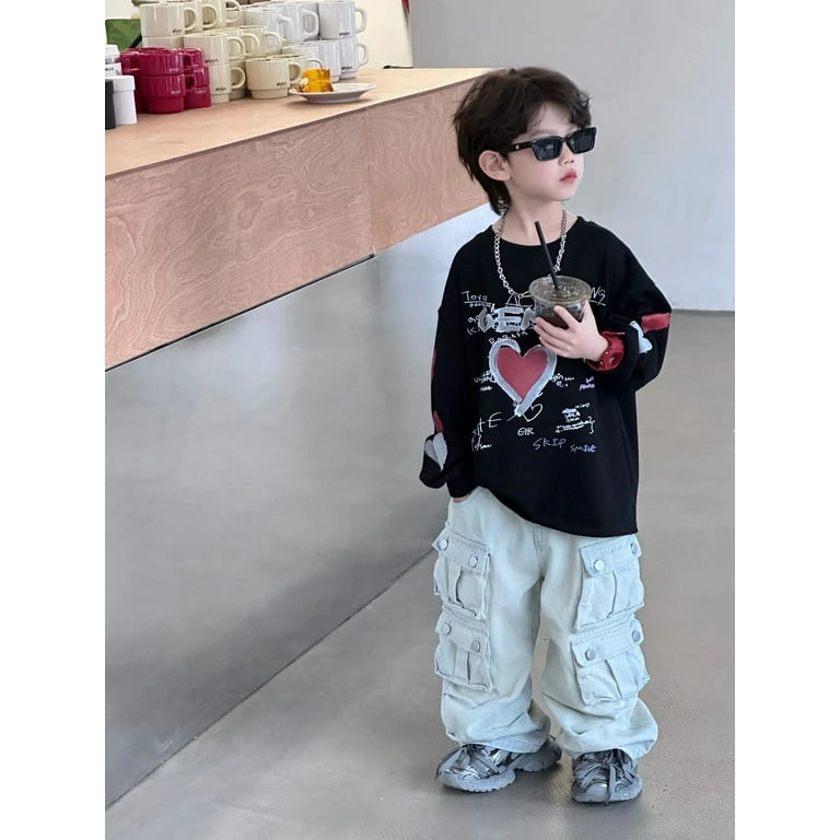 Baby Boys Loose Pants Spring Denim Trousers for Children Korean