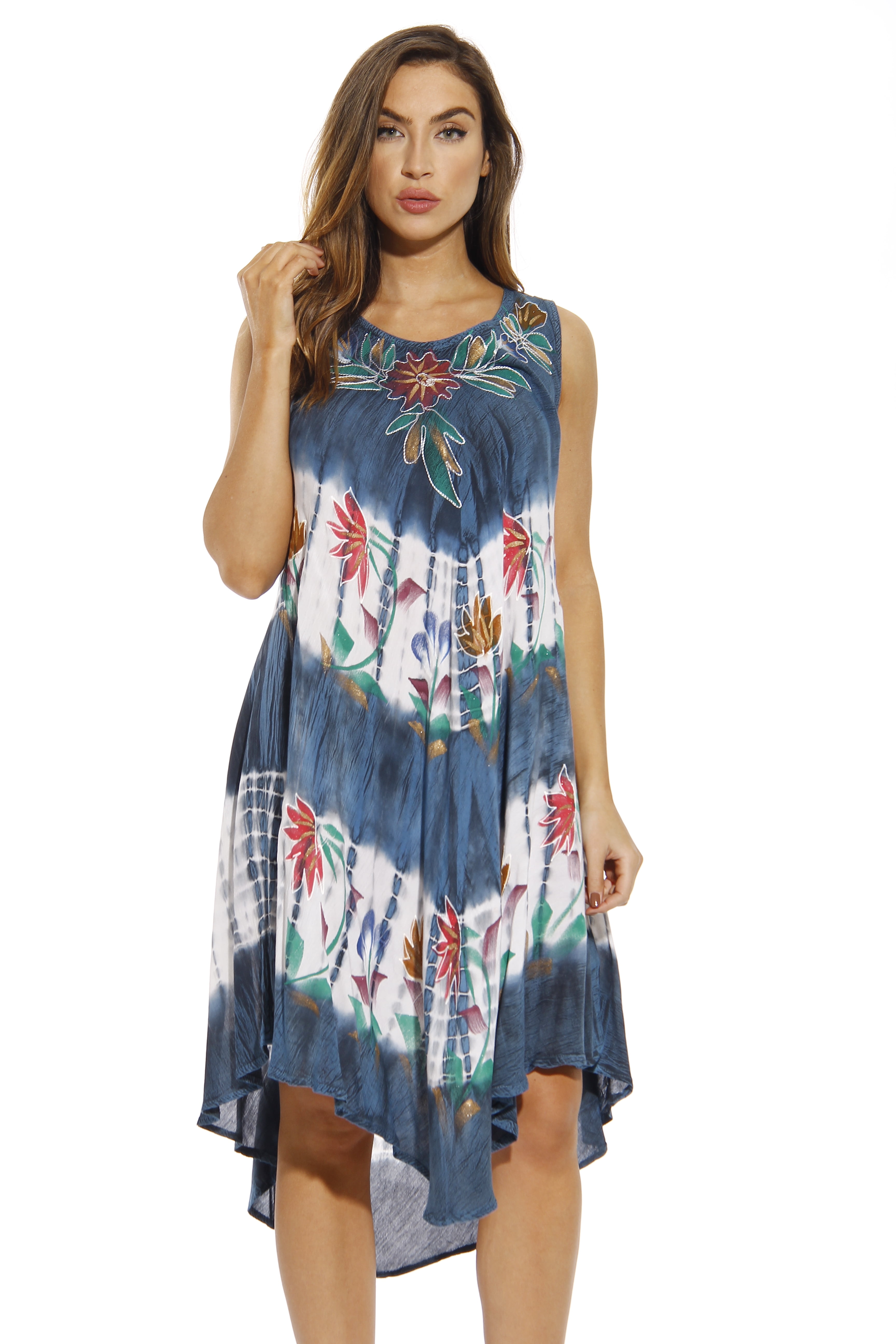 Riviera Sun Dress / Dresses for Women (Blue Acid Wash, X-Large ...