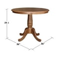 thumbnail image 4 of 36'' Round Solid Wood Pedestal Dining Table in Distressed Oak by International Concepts, 4 of 4